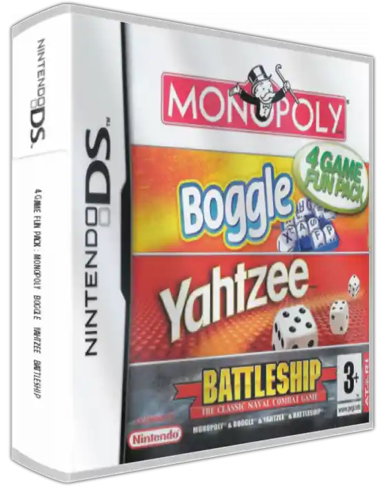 4 game fun pack : monopoly, boggle, yahtzee, battleship